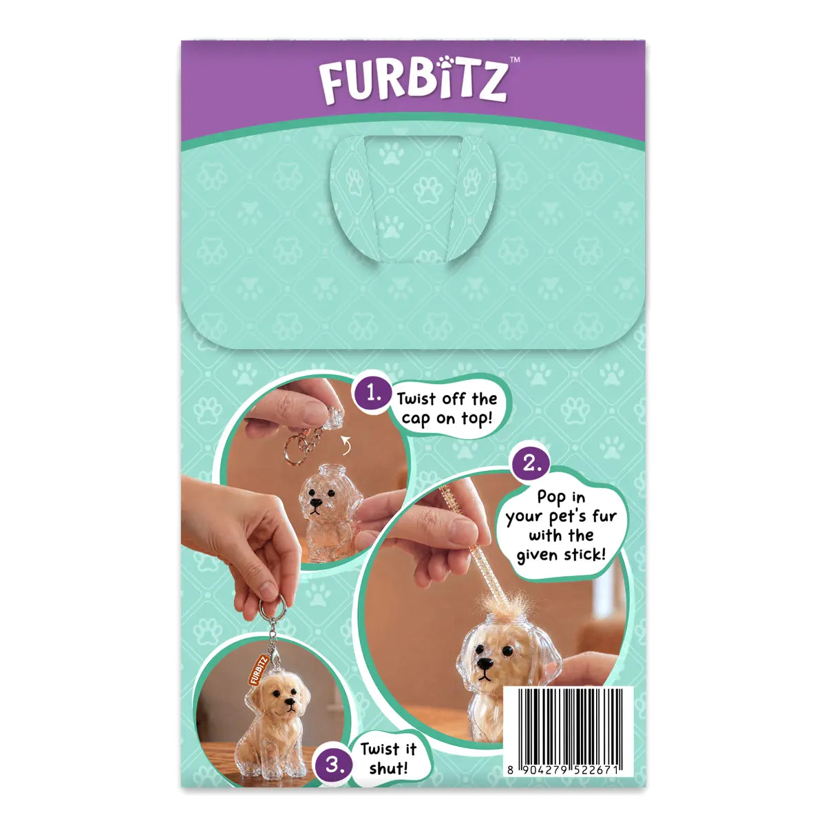 Furbitz  - Golden Retriever & Labrador Fur Keepsake Keychain