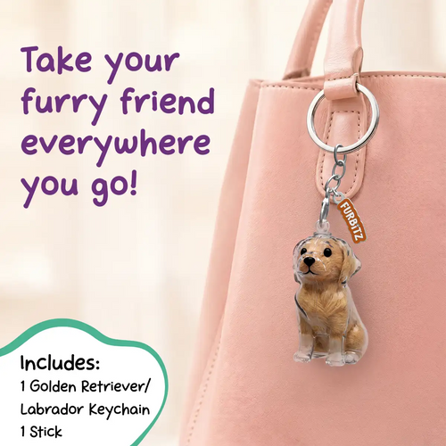 Furbitz  - Golden Retriever & Labrador Fur Keepsake Keychain