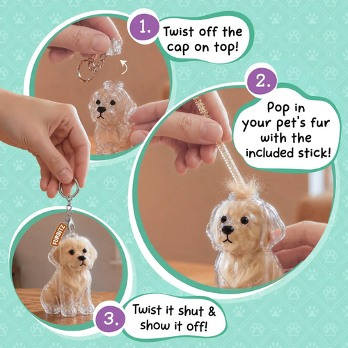 Furbitz  - Golden Retriever & Labrador Fur Keepsake Keychain