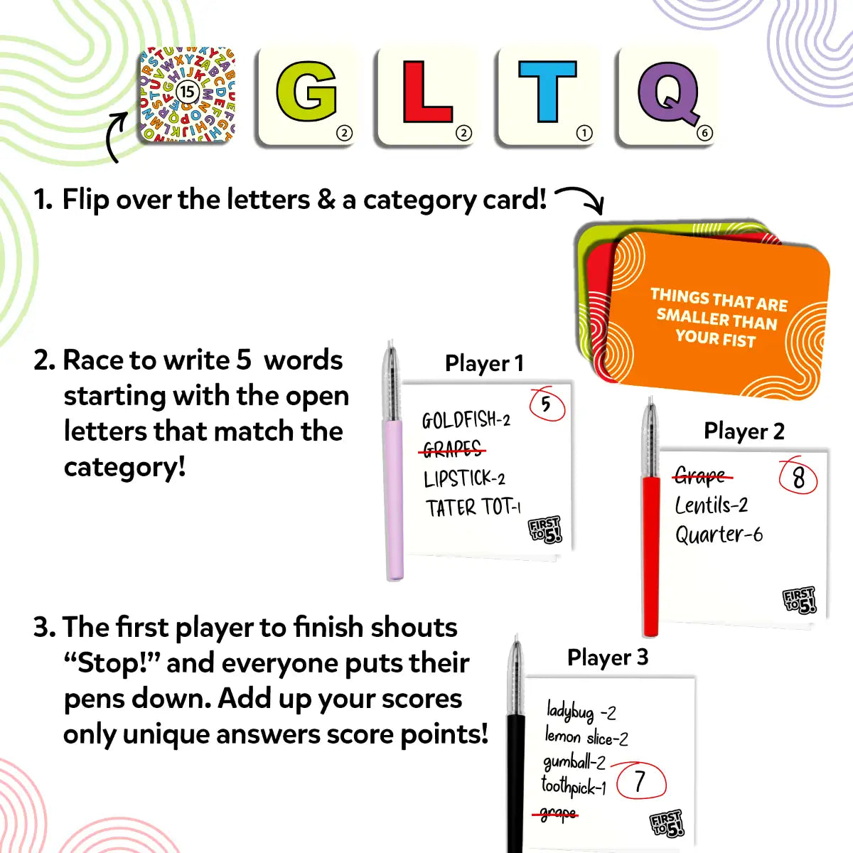 First to 5! - Lightning-Fast Category Challenge Game