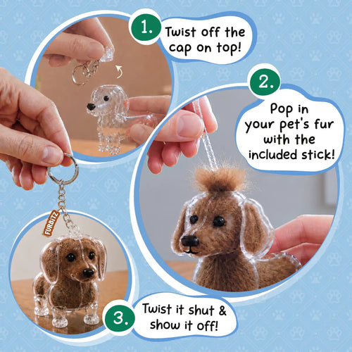Furbitz - Dachshund Fur Keepsake Keychain