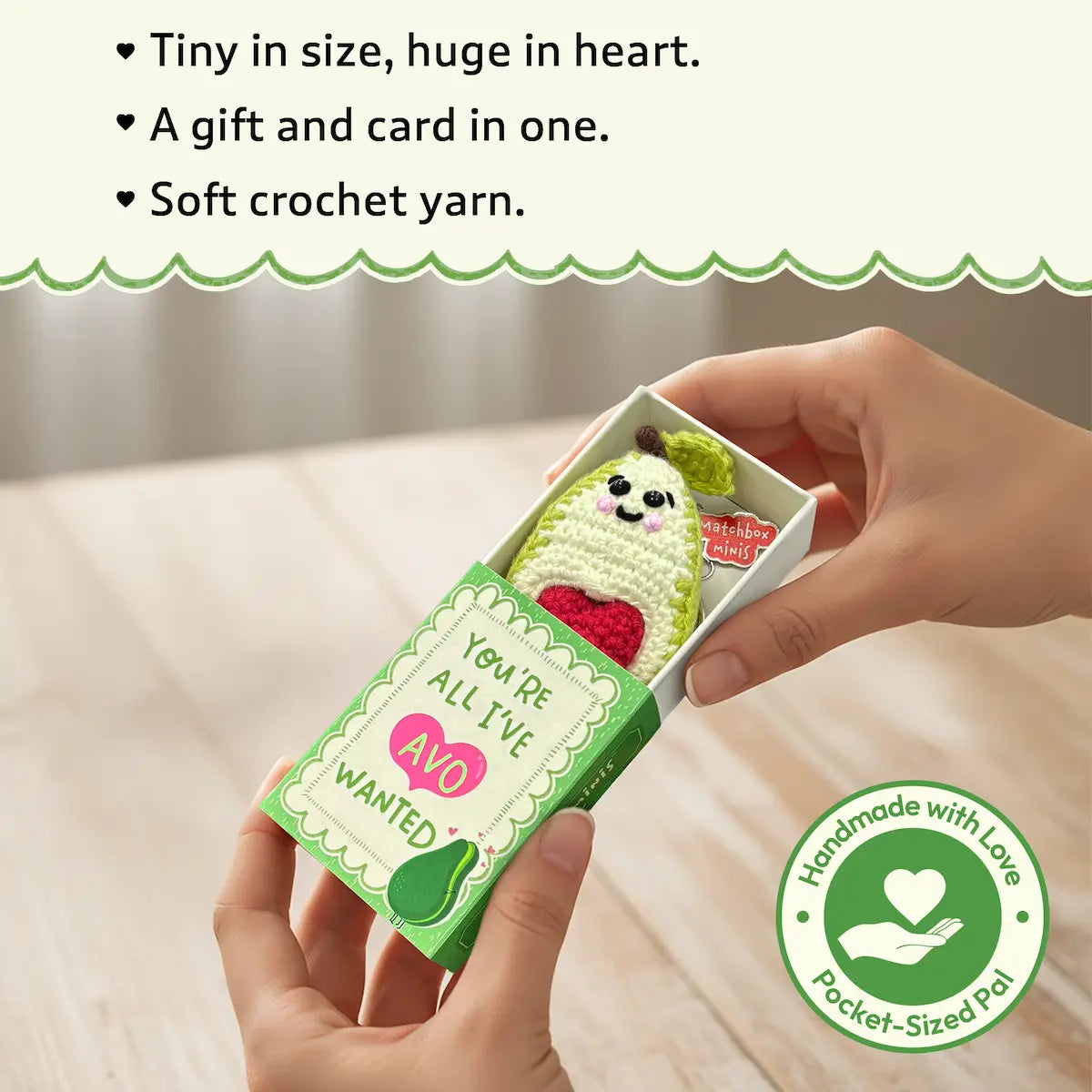 Matchbox Minis - Avocado Crochet Keychain