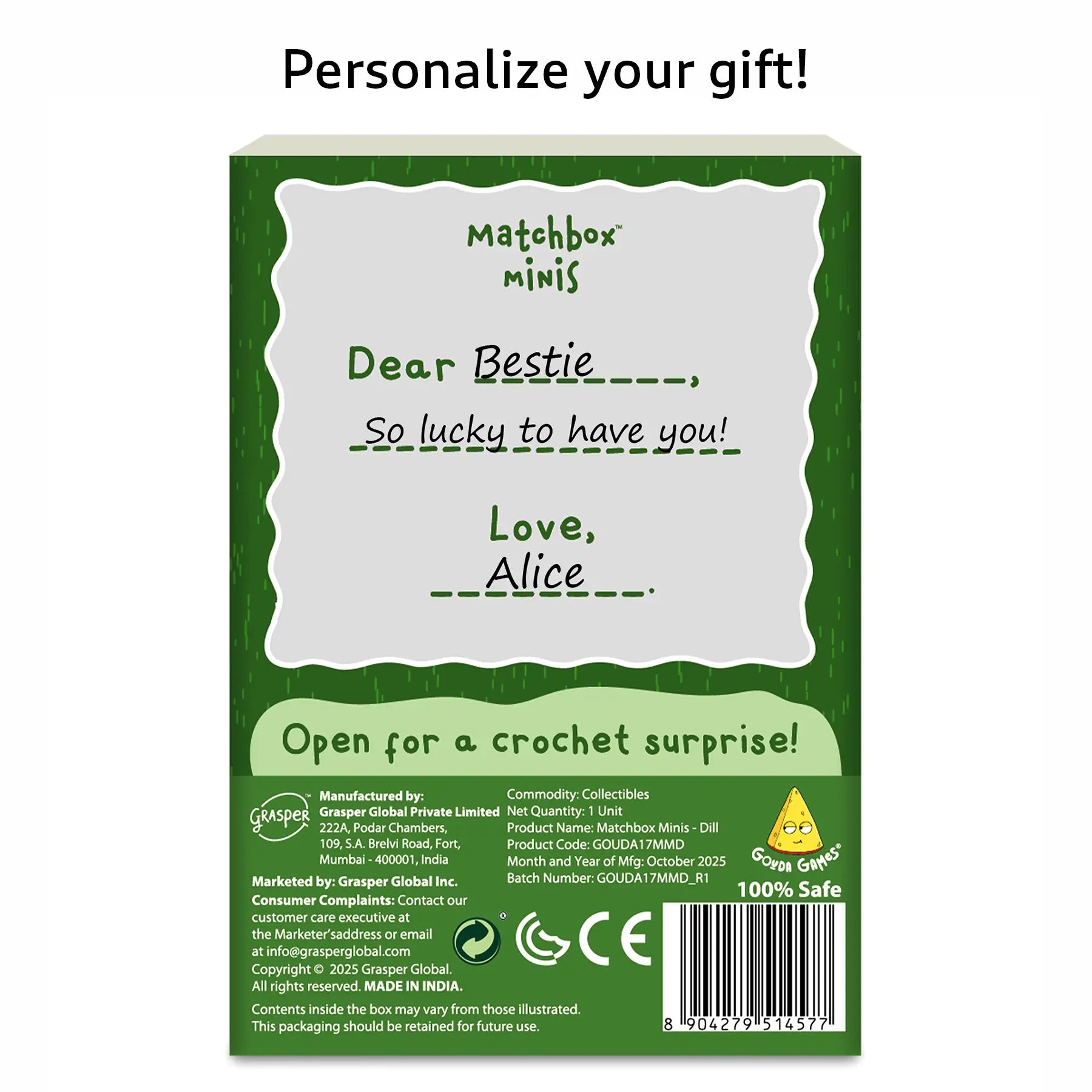 Matchbox Minis- Dill (Pickle) Keychain