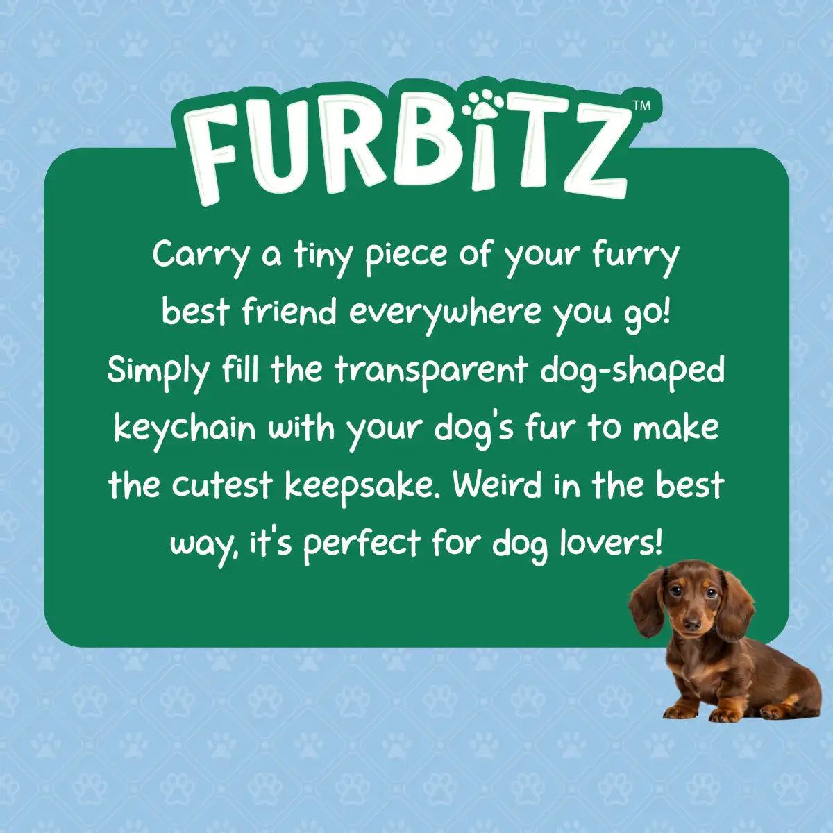 Furbitz - Dachshund Fur Keepsake Keychain